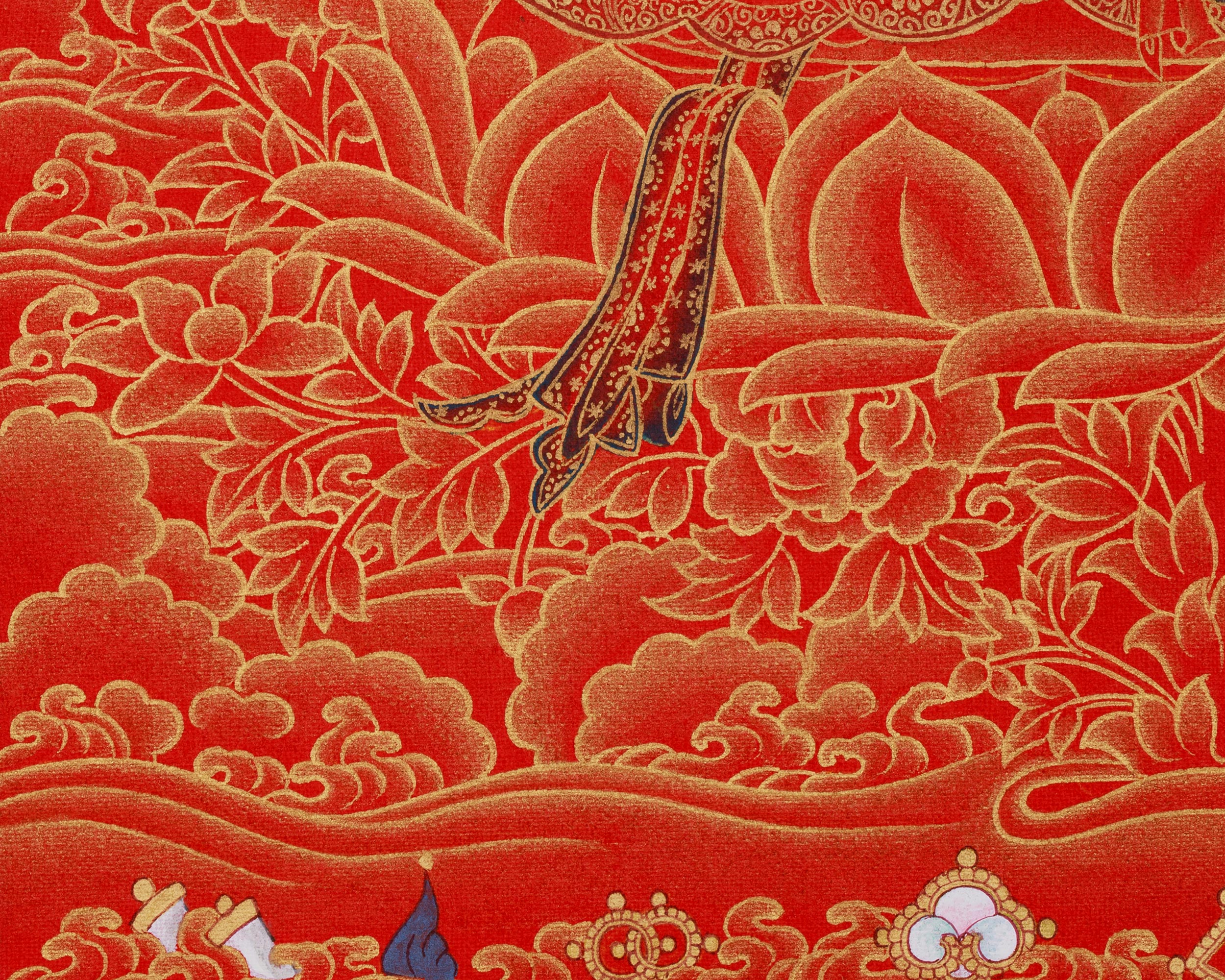 Divine Thangka of Manjushri | Buddhist Wisdom Deity | Wall Hanging