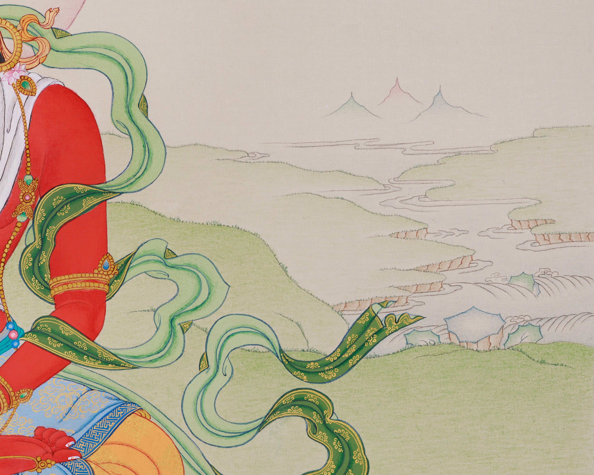 Tibetan Amitayus Buddha Painting | Buddha of Infinite Light and Longevity
