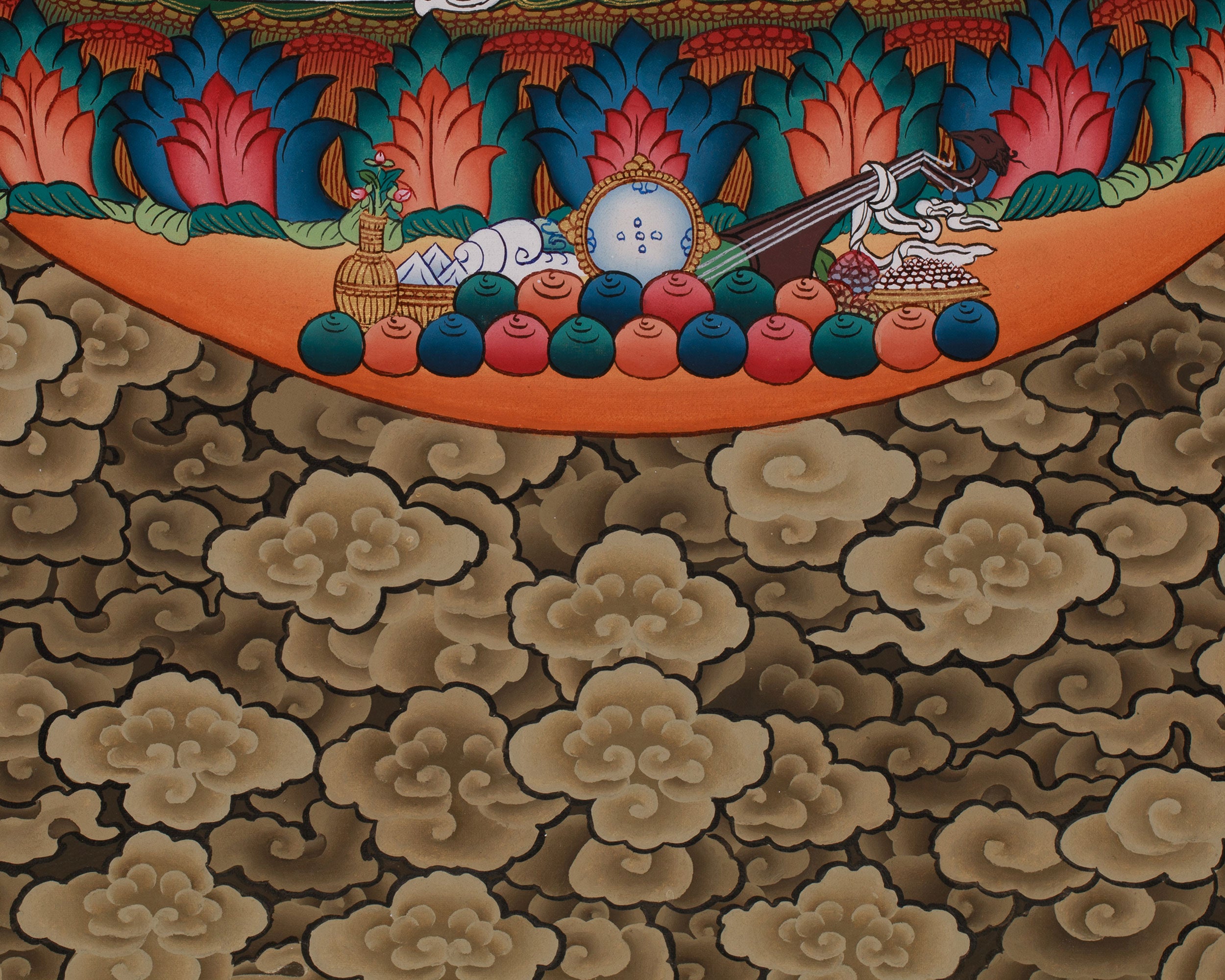 Traditional Guru Rinpoche | Thangka of Padmasambhava with 24K Gold Detailing