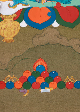 Yellow Dzambhala with Jewel Mongoose - Prosperity and Wealth