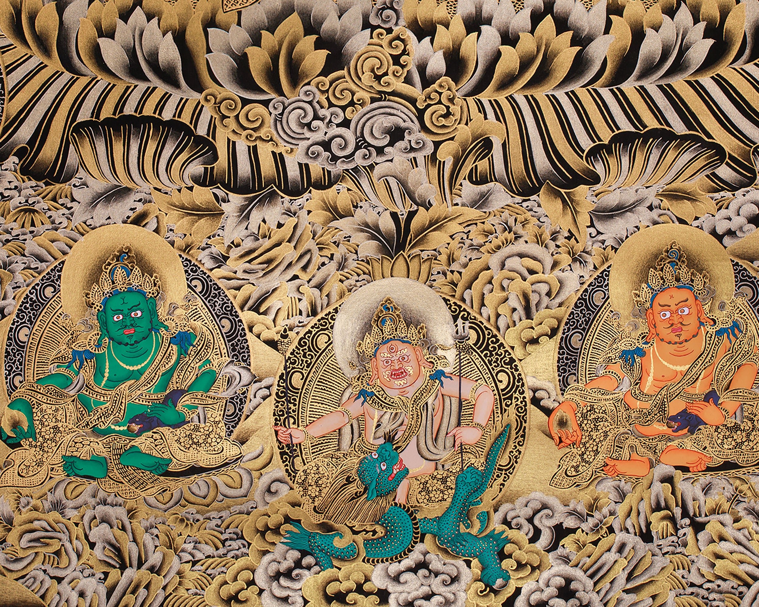 Regal 24K Gold Thangka of White Tara | Ethereal Presence of Goddess Dolma