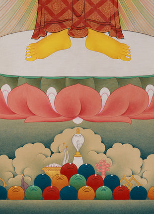 Standing Buddha Shakyamuni Thangka | Exquisite Karma Gadri Masterpiece