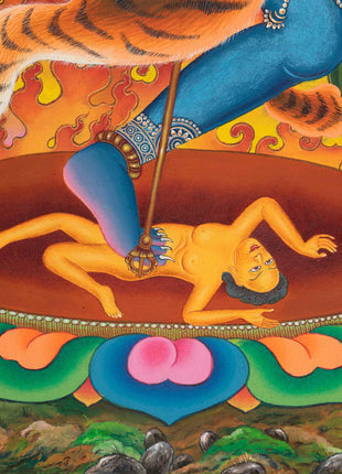 Traditional Buddhist Dakini Singha Mukha Thangka Print | Buddhist Spiritual Gifts