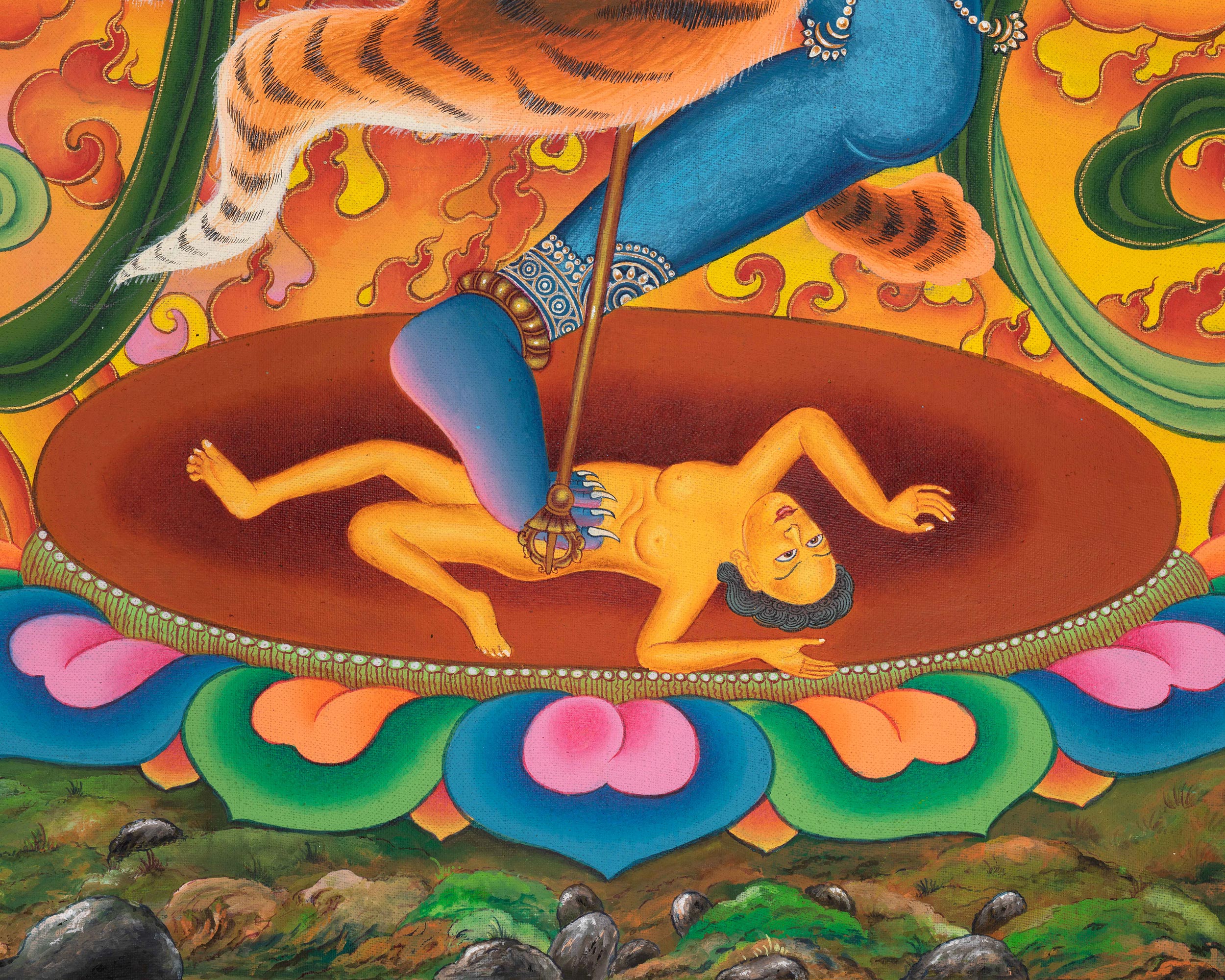 Traditional Buddhist Dakini Singha Mukha Thangka Print | Buddhist Spiritual Gifts