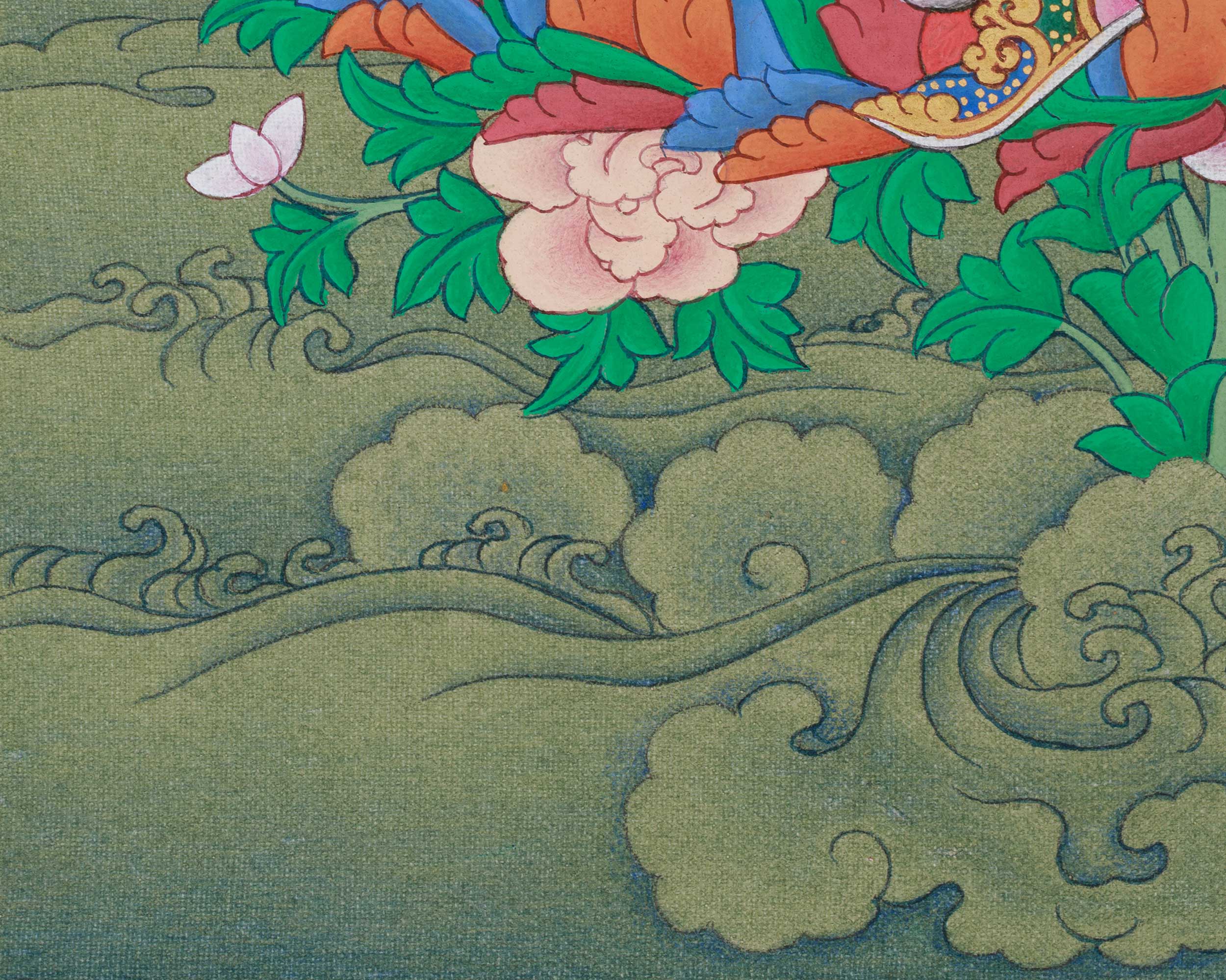 Buddhist Master Guru Rinpoche Thangka | Spiritual Decor