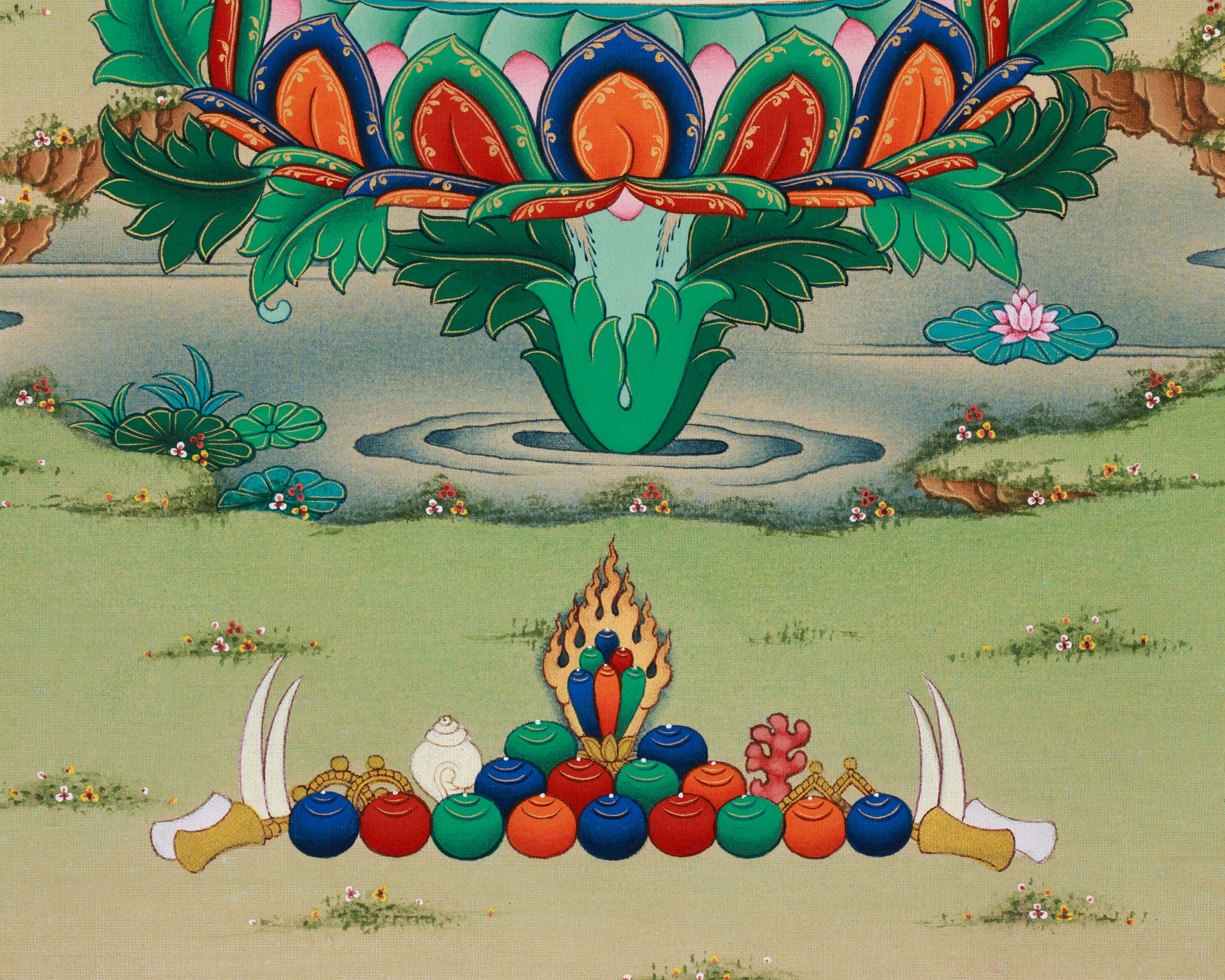 Thousand Arms of Compassion | Chenrezig Thangka Print | Artwork Of Infinite Compassion Chenrezig