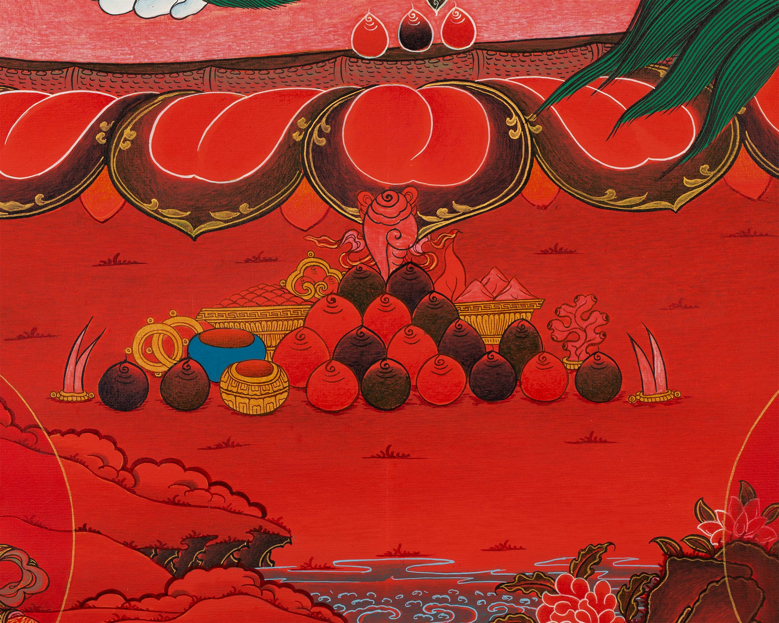 Hand-Painted Namtoshe Thangka | The Wealth Deity of Prosperity and Abundance