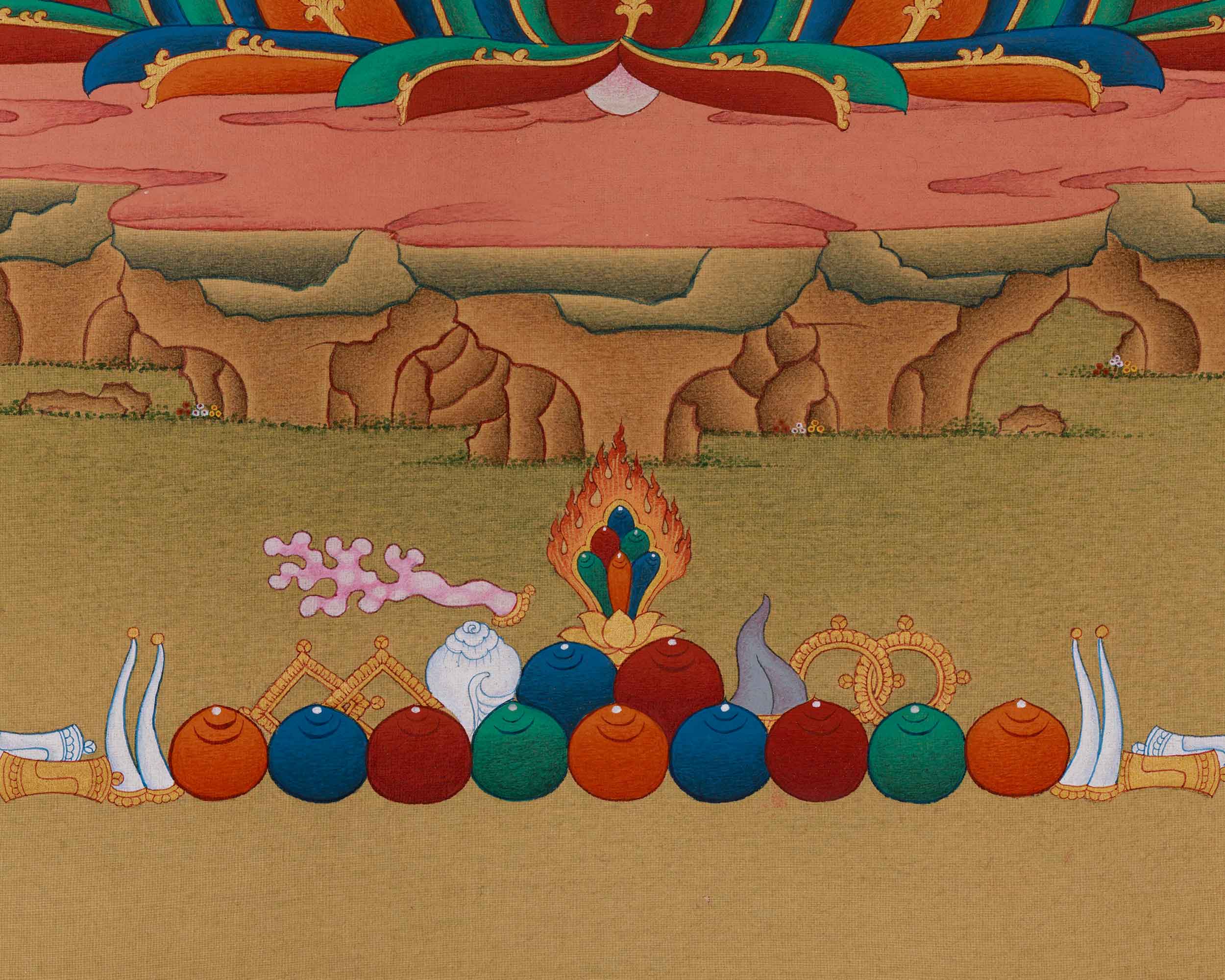 Vajrasattva with Consort Thangka | Representing Purification and Divine Wisdom