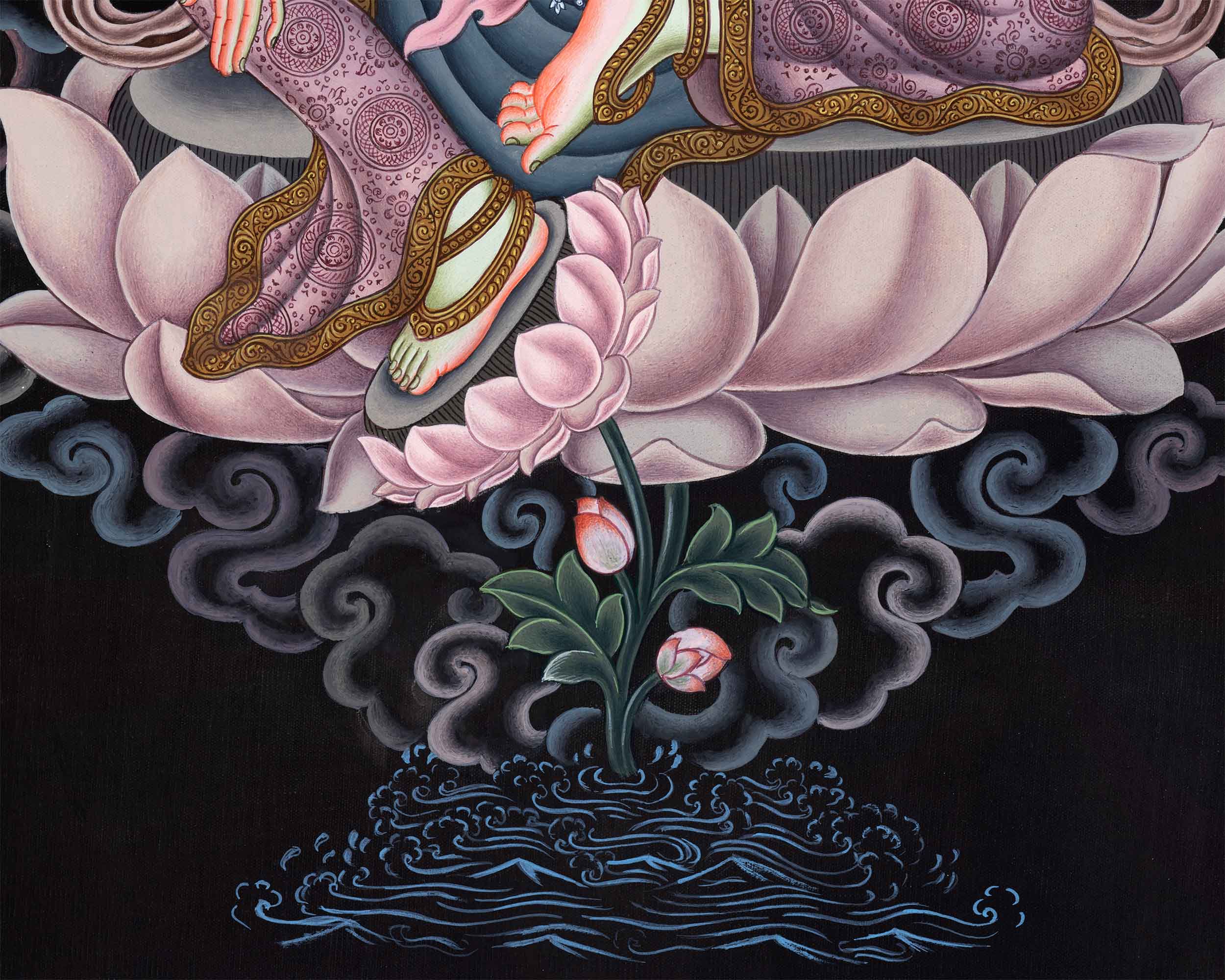 Mother Green Tara Thangka Print | Tibetan Buddhism Wall Décor | Digital Prints
