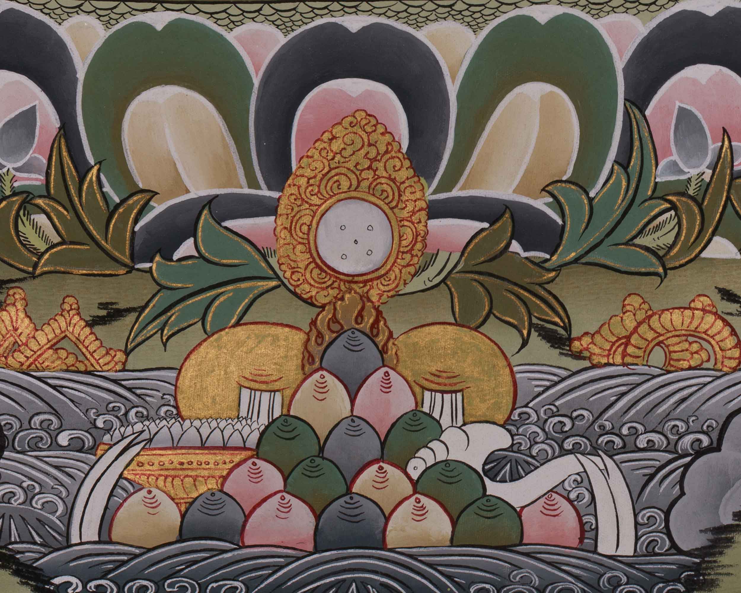 Spiritual Thangka Of 1000 Armed Chenrezig | Avalokiteshvara | Meditation Art