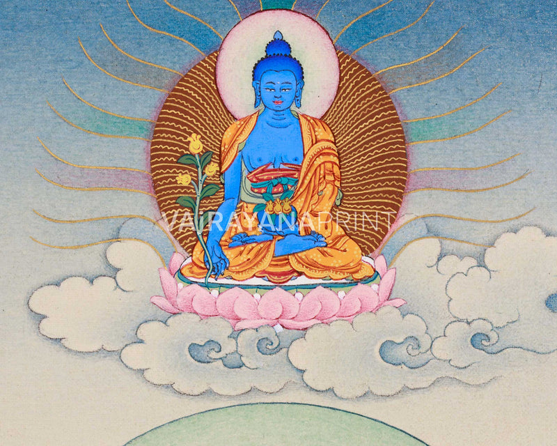Bodhisattva Manjushree Thangka Print | Bodhisattva of Wisdom | Wall Decors
