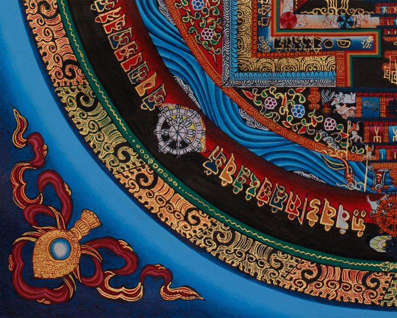 16 Inch Kalachakra Mandala | Wheel of Time | Tibetan Art for Balance and Healing