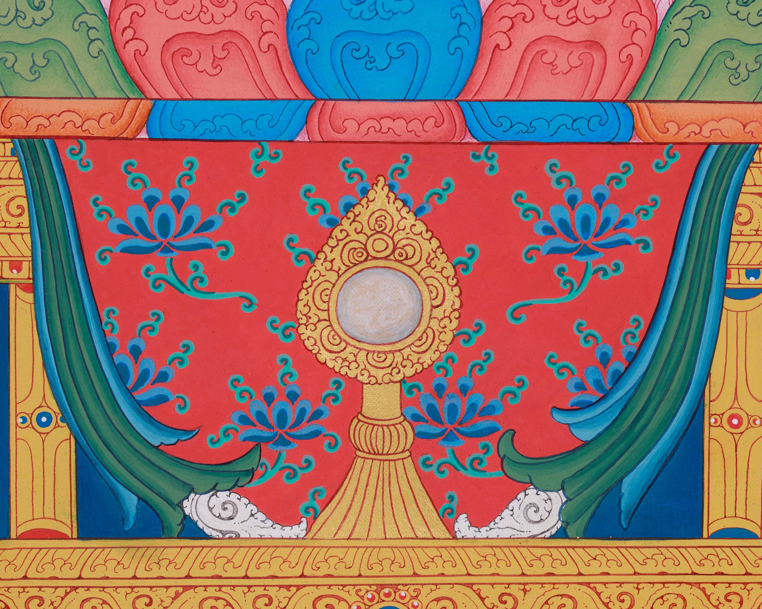 Tibetan Healing Medicine Buddha Thangka | Sacred Kadampa Style Art