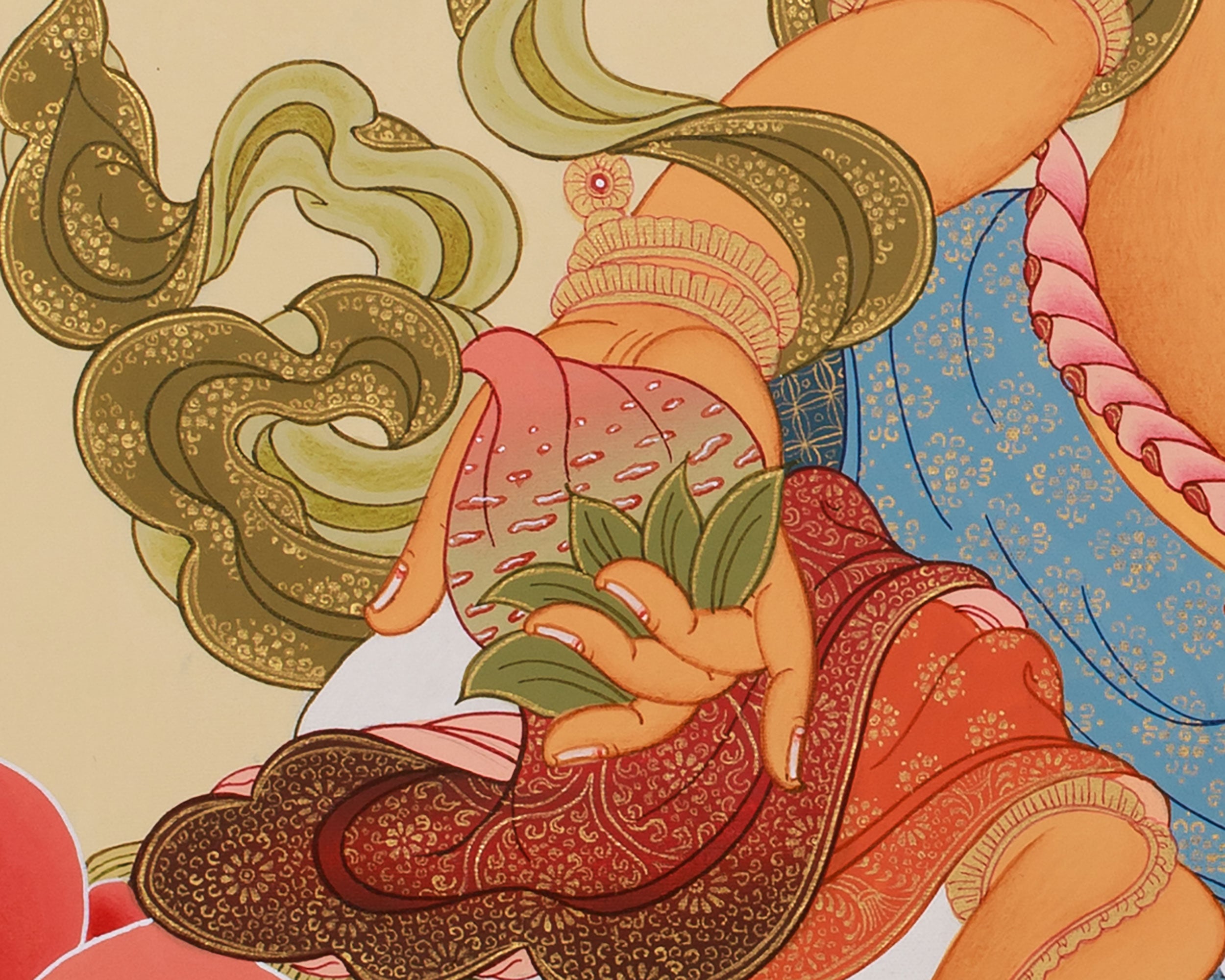 Kubera Deity Dzambhala Thangka | Tibetan Wealth Deity Art