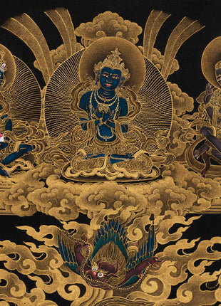 Sakya Mahakala with Retinue, Gold Thangka