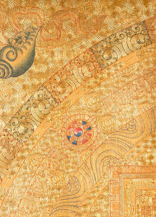Original Hand Painted Full 24K Gold Style Kalachakra Mandala Tibetan Thangka