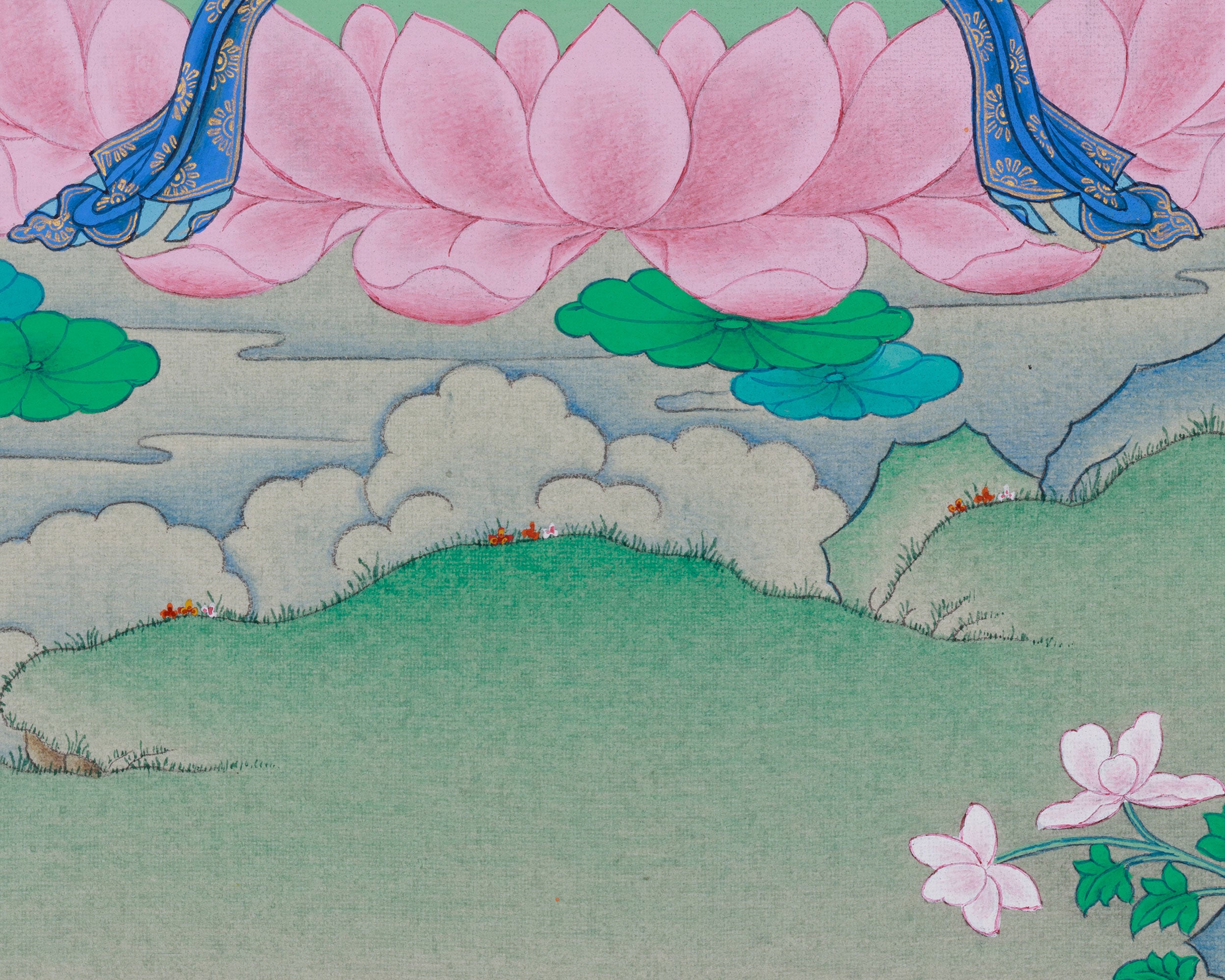 Red Amitayus Buddha Thangka | Hand-Painted Longevity Deity | Traditional Artwork