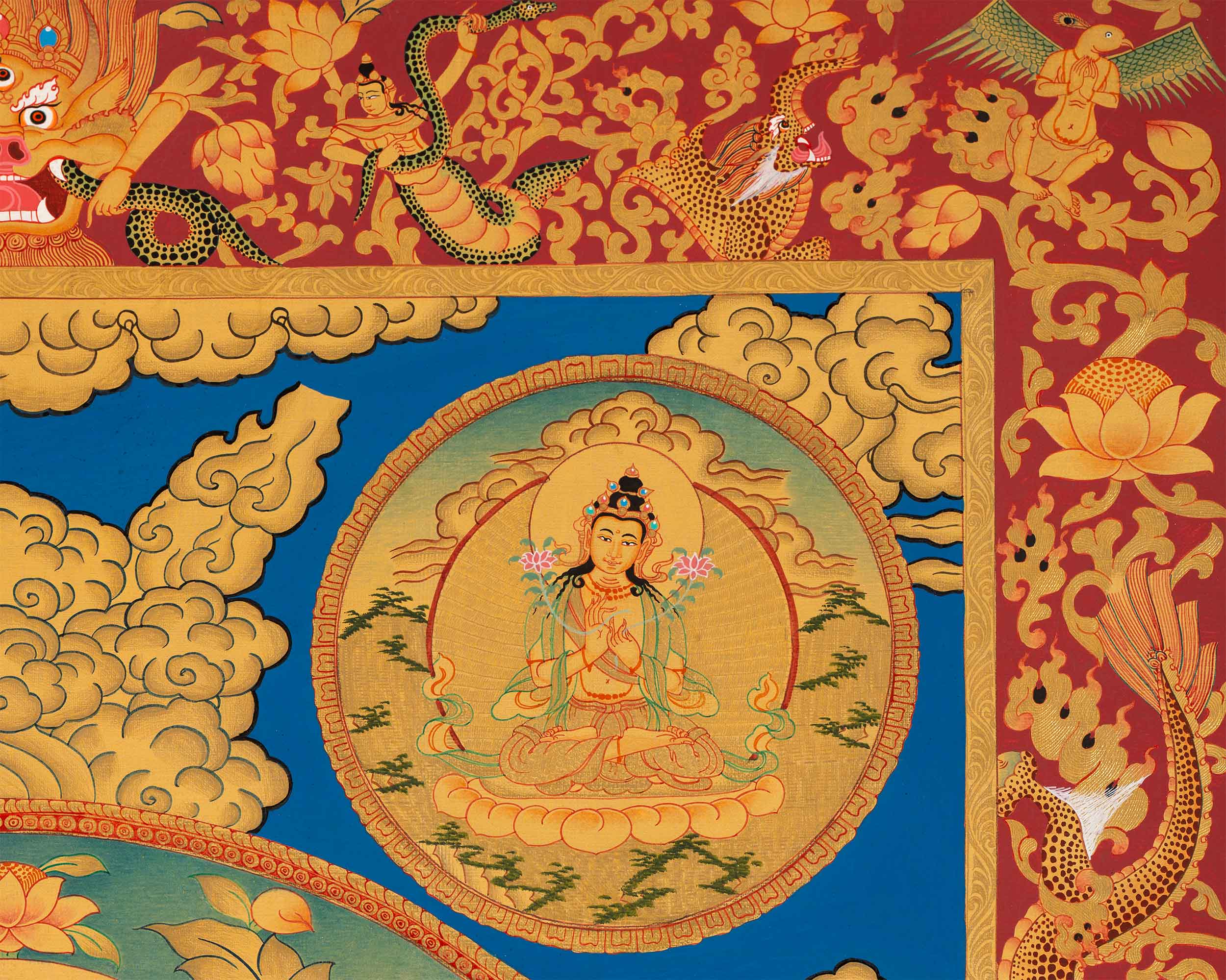 5 Forms of Manjushri Art Print For Daily Wisdom Preaching | The Bodhisattva Of Wisdom Giclee Print