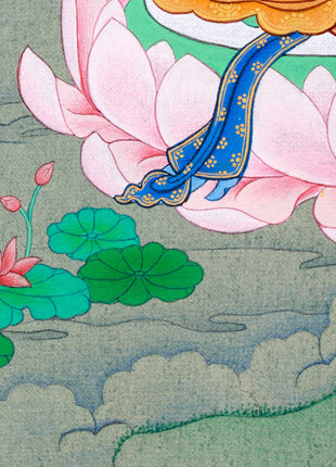 Amitayus Buddha of Infinite Light | Small Thangka Art for Meditation