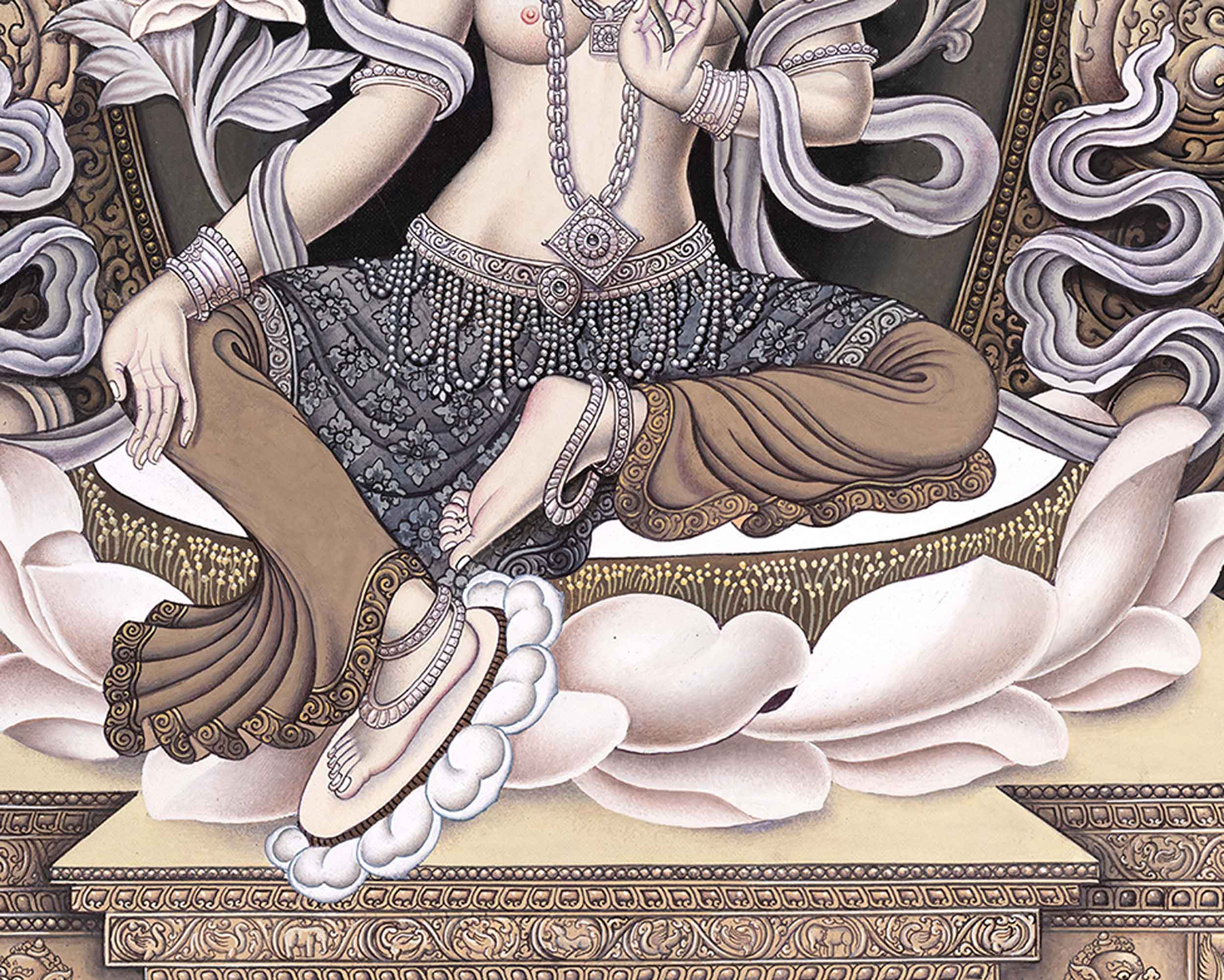 Green Tara Thangka Print| Digital Print | Newari Art