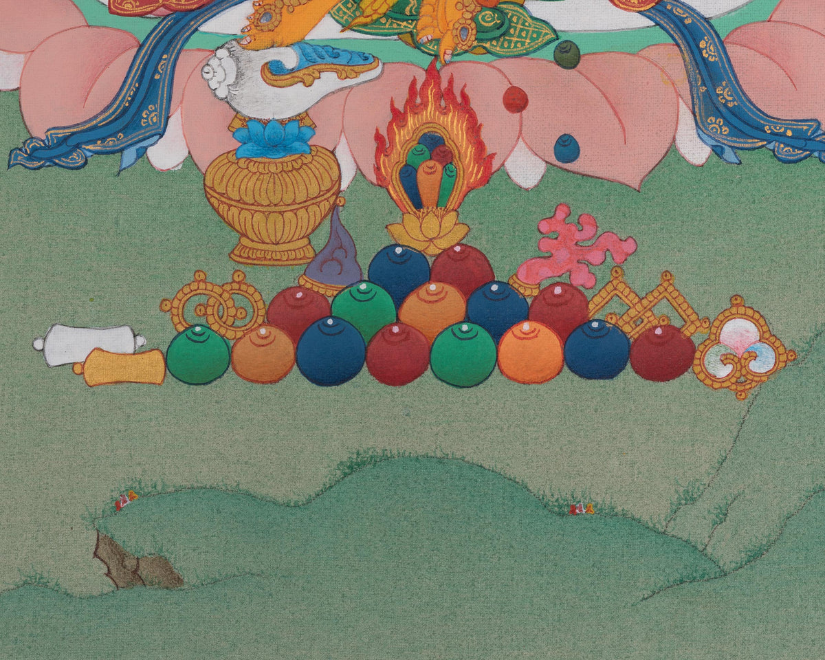 Dzambhala Symbol of Prosperity Thangka | Wealth and Abundance Art