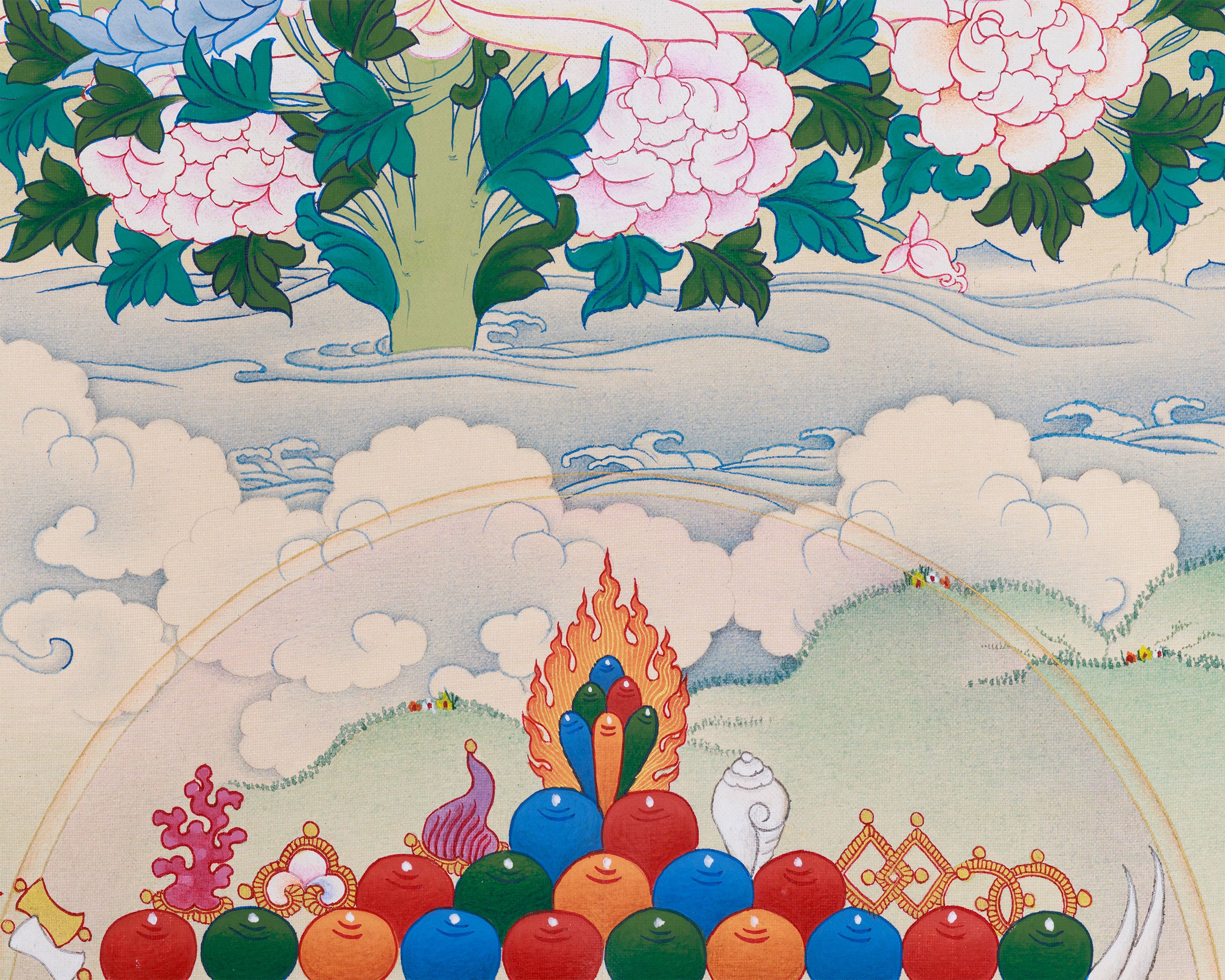 Goddess Green Tara with Amitabha Buddha | Protector of Compassion and Enlightenment