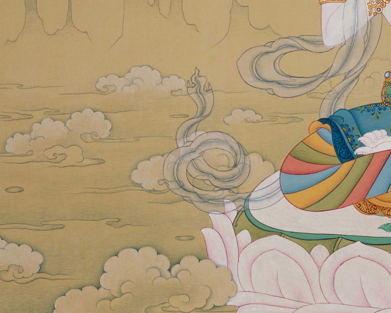 Artistic Vajra sattva Purification Buddha Thangka | Buddhist Masterpiece