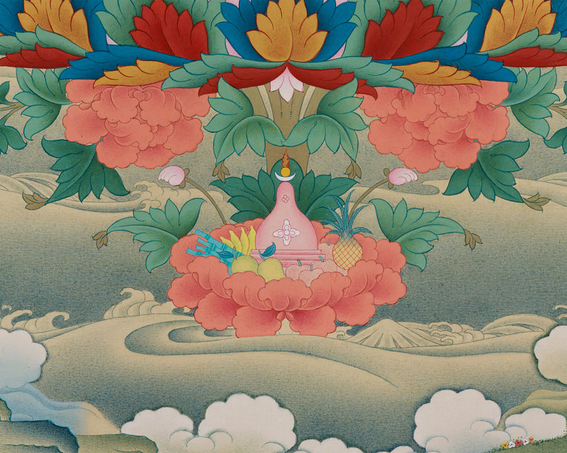 Enlightened Guru Tsokye Dorje Thangka | Peaceful Padmasambhava