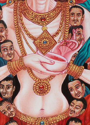Wrathful Chamunda Thangka | The Fierce Goddess of Tantric Rites