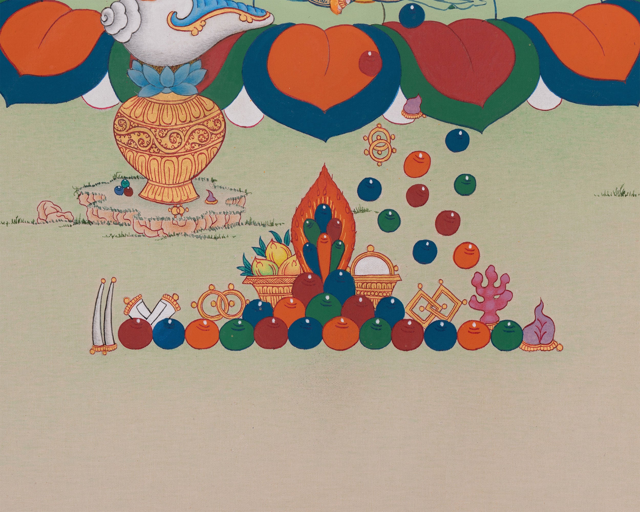 God of Abundance, Dzambhala Thangka | Tibetan Buddhist Wealth Deity