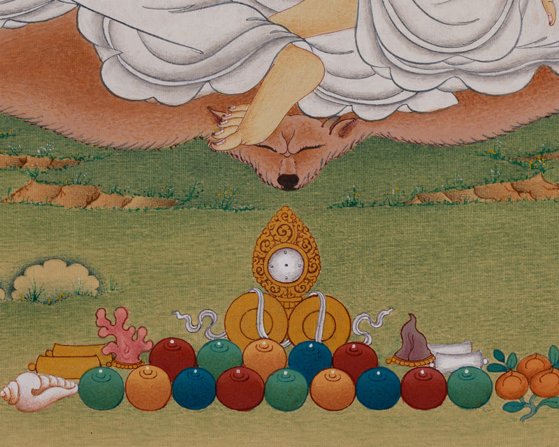 Tibetan Siddha Milarepa Thangka | Buddhist Art of the Enlightened Yogi