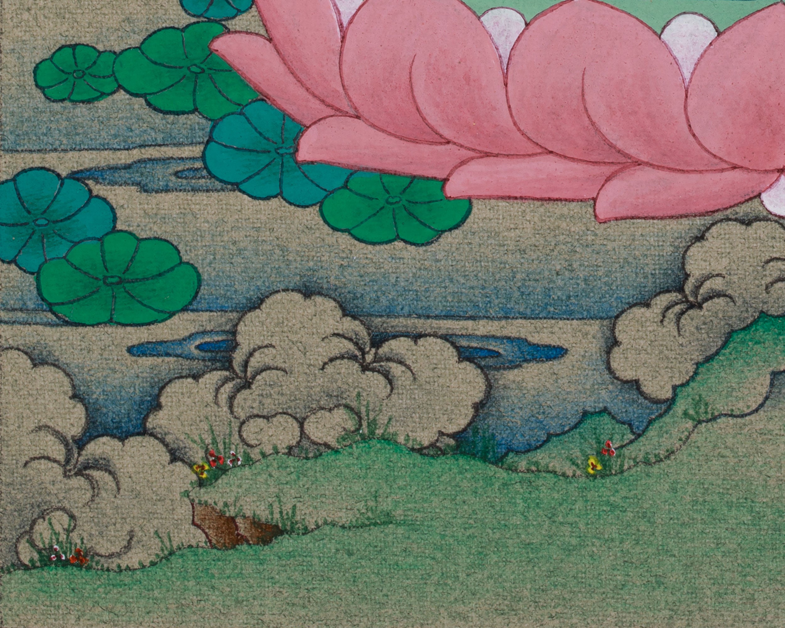 Ruby Red Amitabha Buddha Thangka | Infinite Light & Compassion