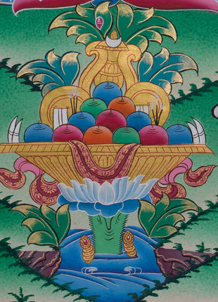 The Five Dzambhala Thangka | Sacred Symbol of Prosperity and Protection