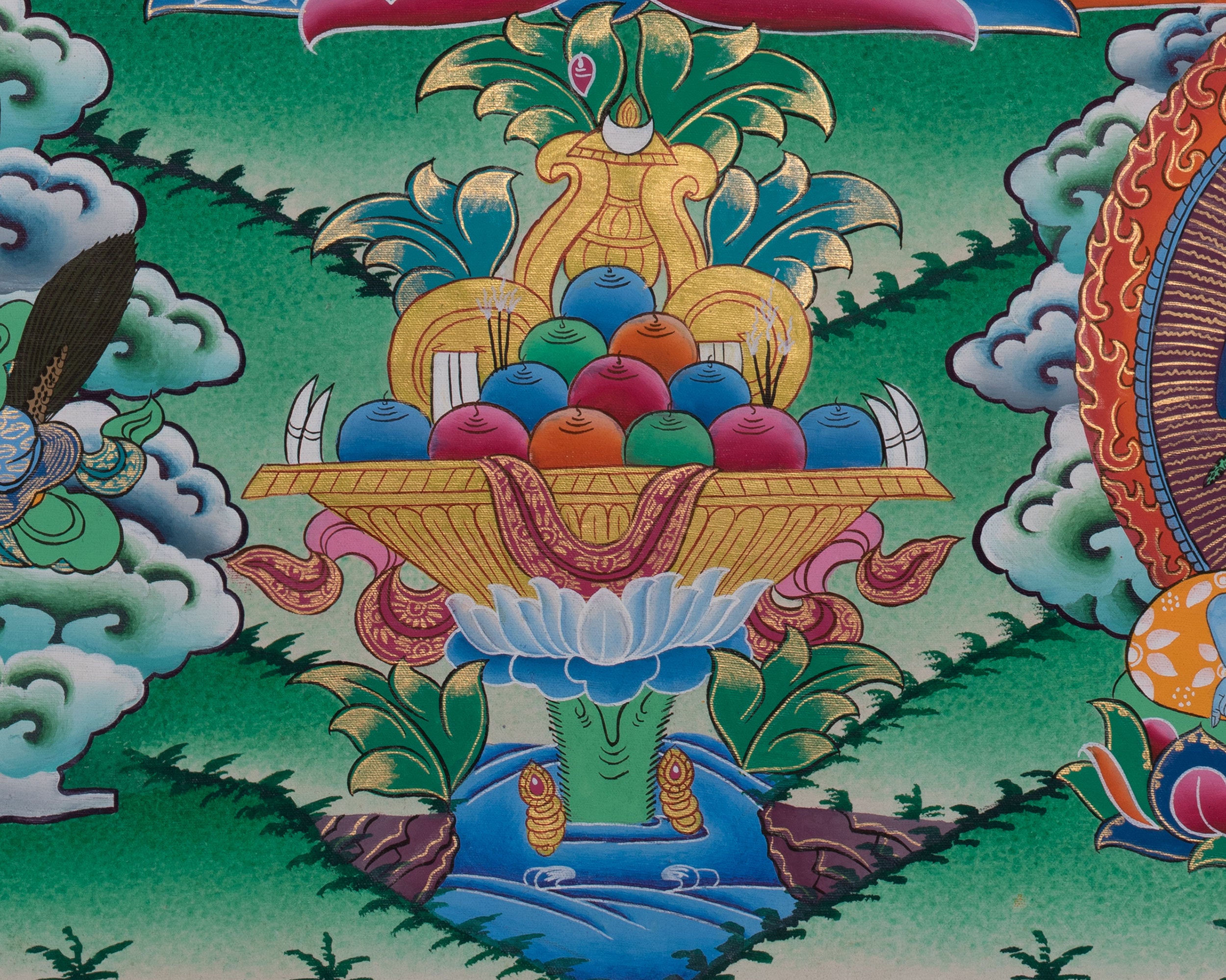 The Five Dzambhala Thangka | Sacred Symbol of Prosperity and Protection