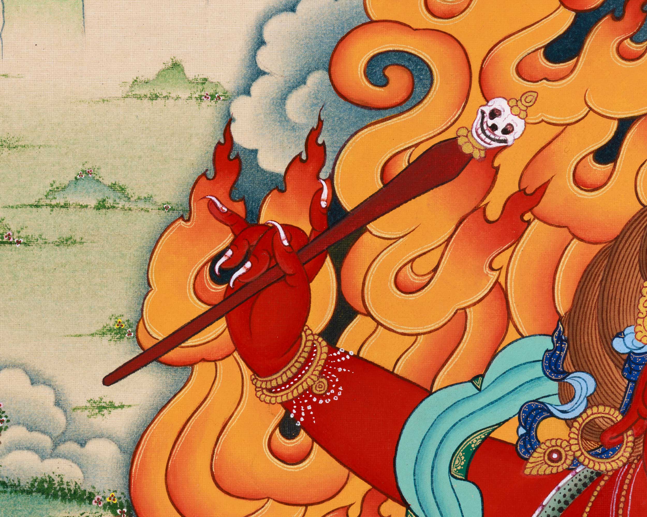 Spiritual Hayagriva Thangka Print | The Divine Fierce Protector | Digital Canvas Print Decor