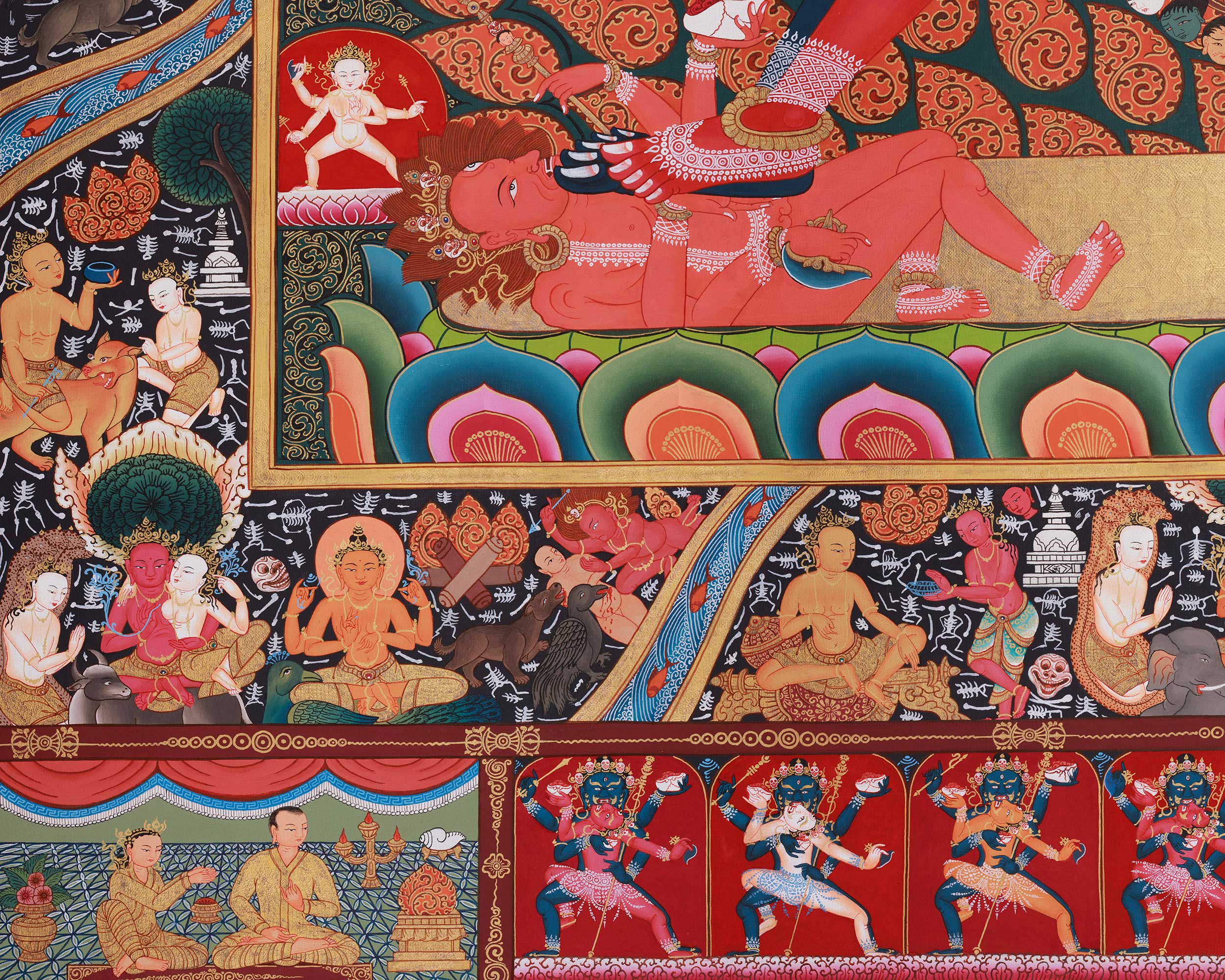 12-Armed Chakrasamvara Thangka | Yidam Deity of Enlightened Union and Transformative Energy