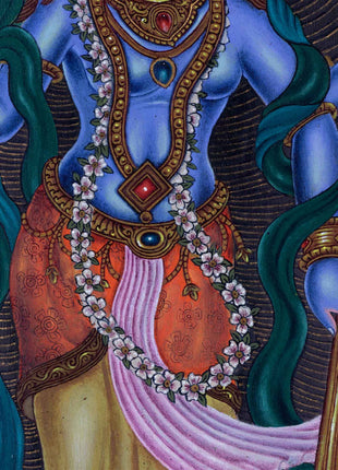 Highly Revered Hindu Deity Sree Vishnu Giclee Print | Vishnu, The God Of Preservation Art For Wall Hanging