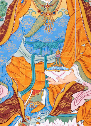 Sacred Guru Rinpoche Thangka | Authentic Tibetan Art for Spiritual Journey | Enlightened Teacher
