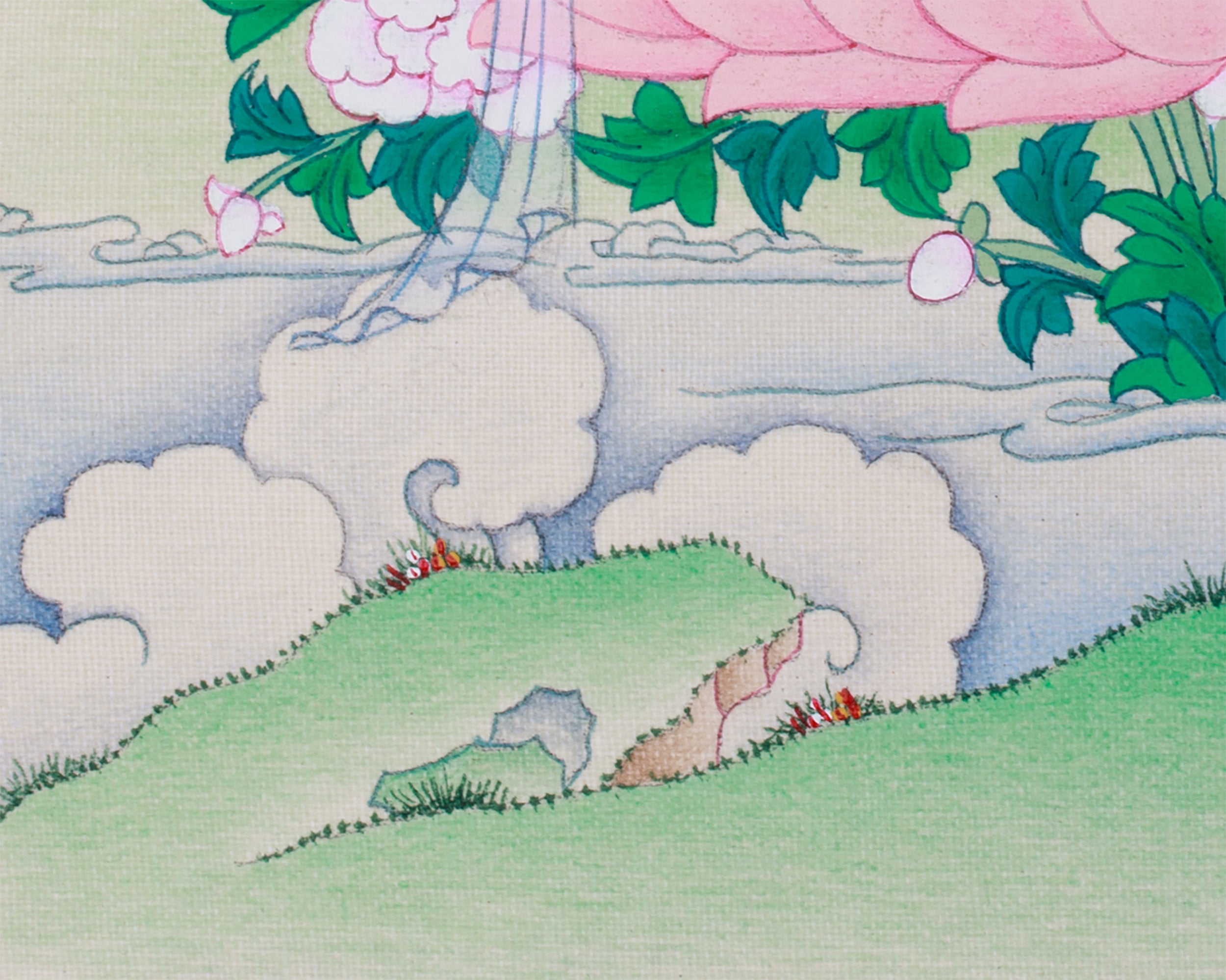 Tibetan Bodhisattva Manjushri Thangka | Small Canvas Artwork