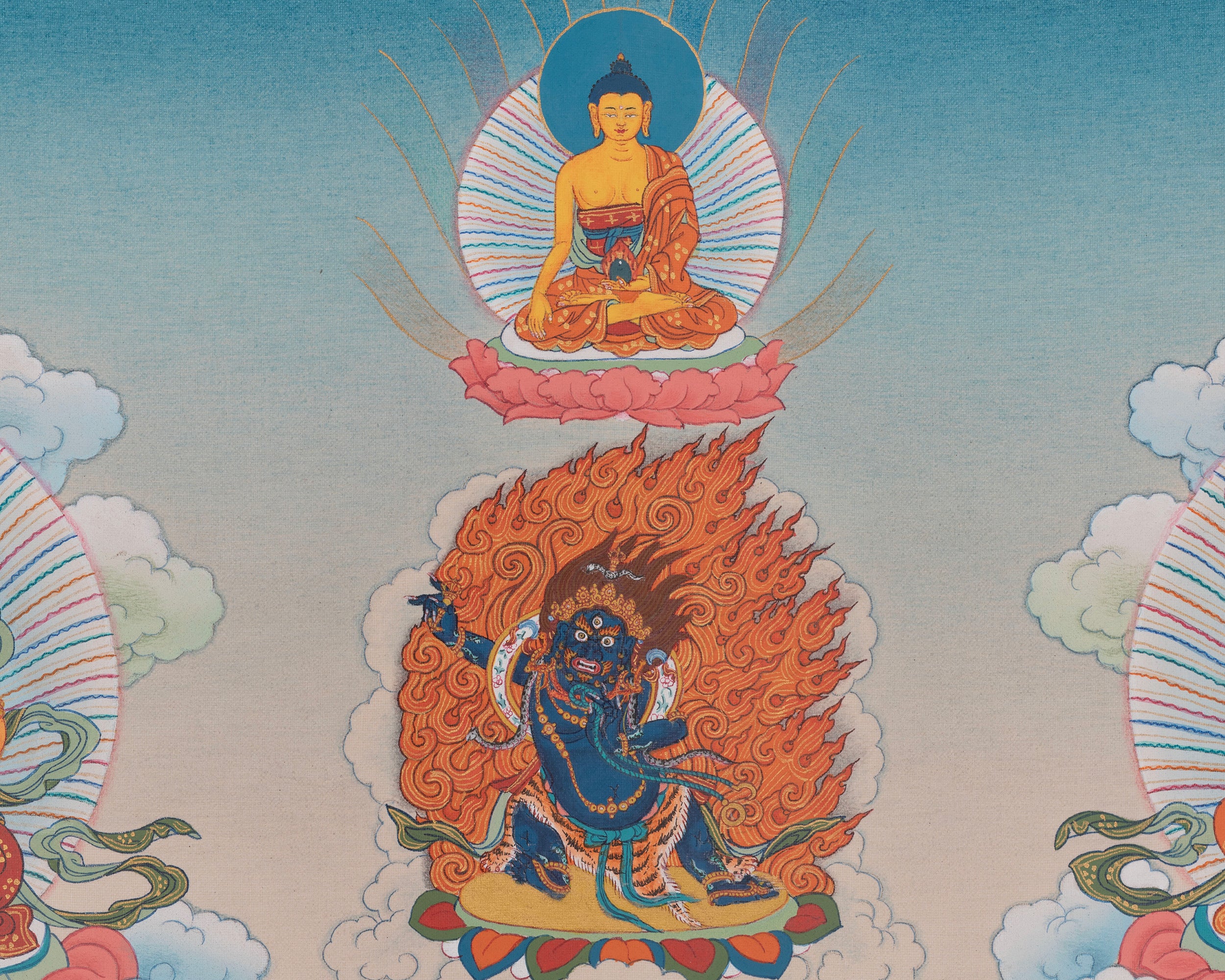 Namtoshe Tibetan Art | Wealth Deities Sacred Thangka | Home Decor