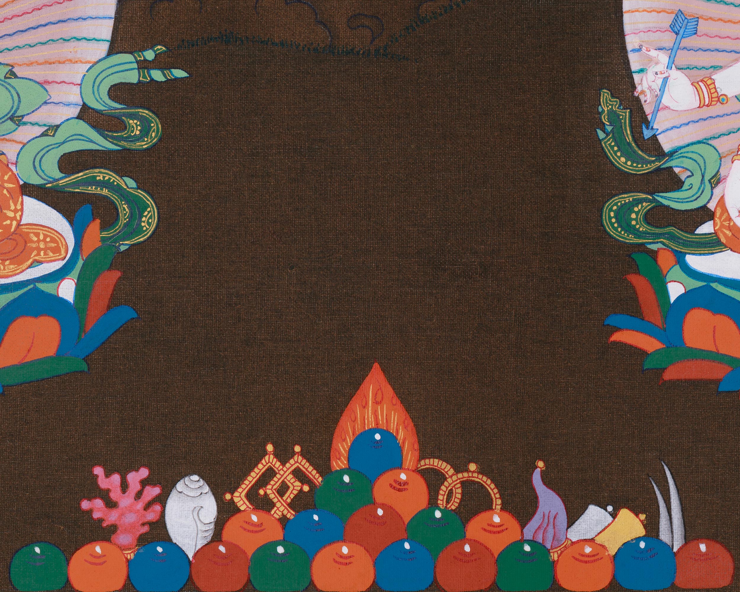 Three Long Life Deities Thangka: White Tara, Amitayus Buddha and Namgyalma