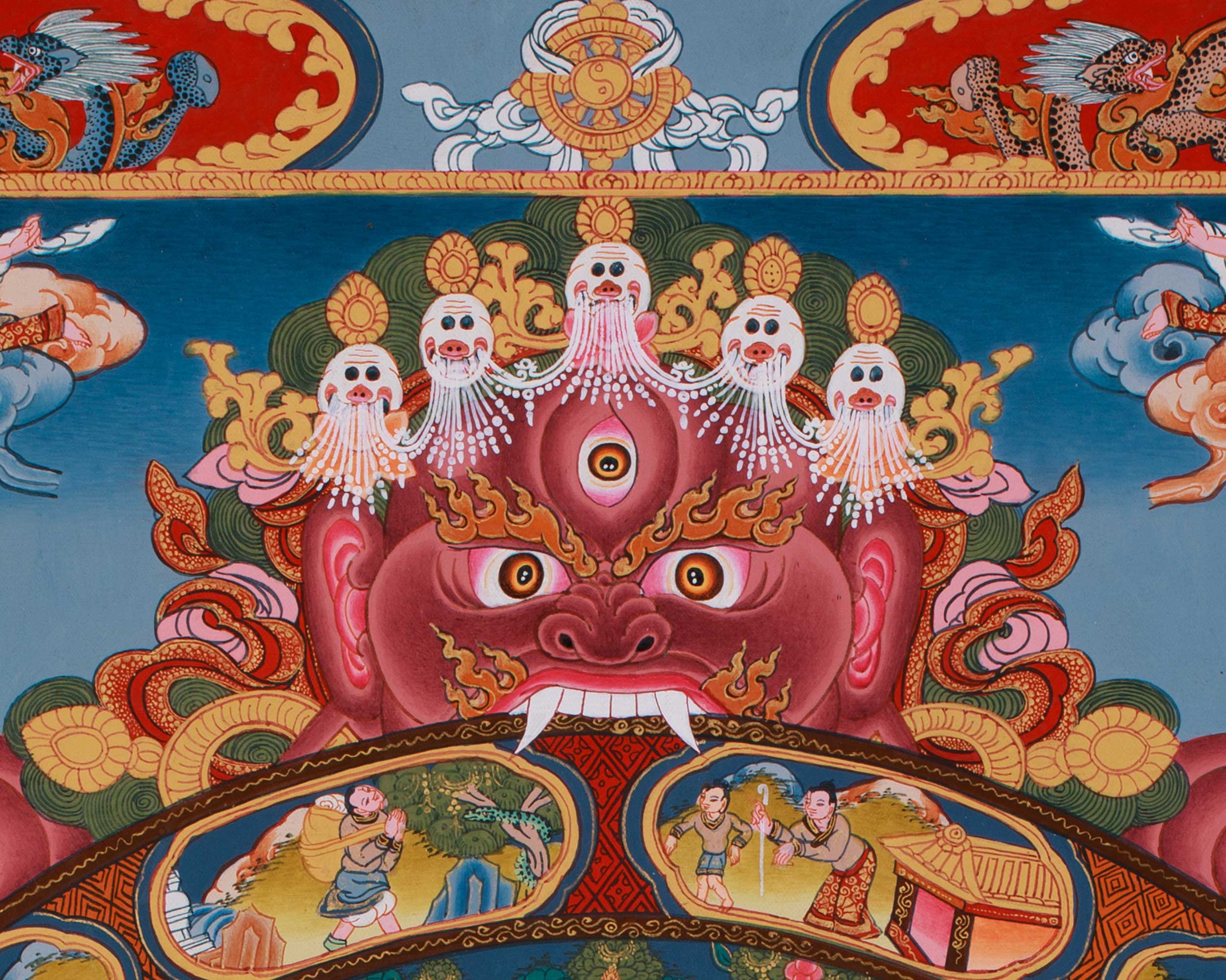 Traditional Thangka of the Wheel of Life | Samsara Thangka