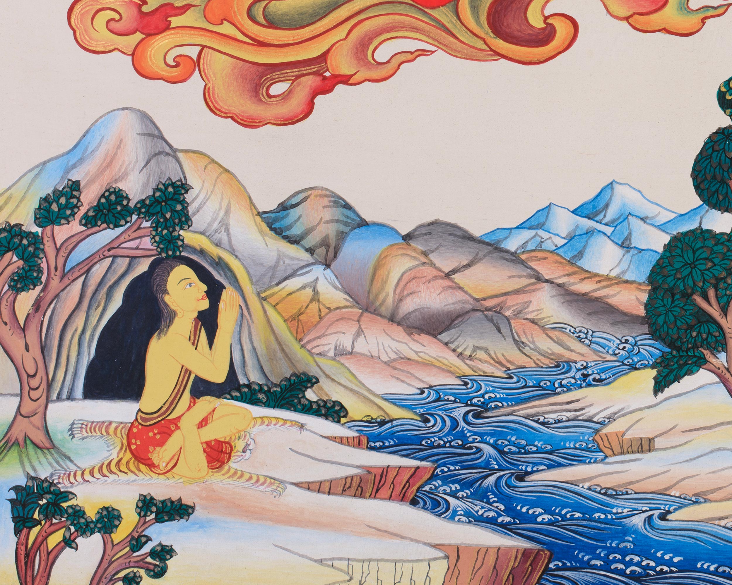 Tibetan Vajrayogini Thangka Art | Sacred Deities, Manjushri & Green Tara for Enlightenment & Protection