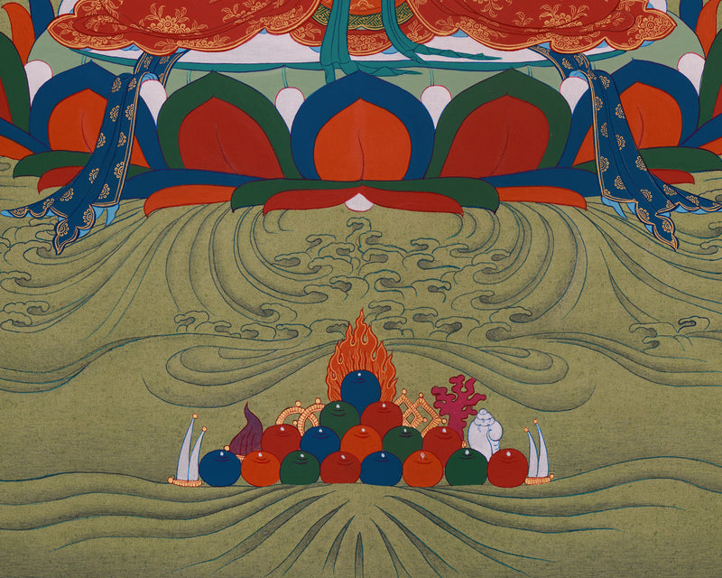 Hand-Painted Manjushri Thangka | Illuminating the Path to Enlightenment