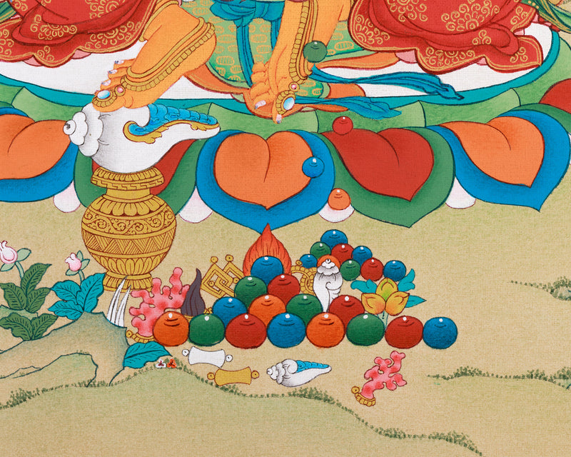 Tibetan Buddhist Deity of Wealth Art | Dzambhala Painting