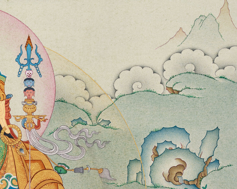 Precious Guru Rinpoche Thangka | Iconic Figure in Tibetan Buddhism