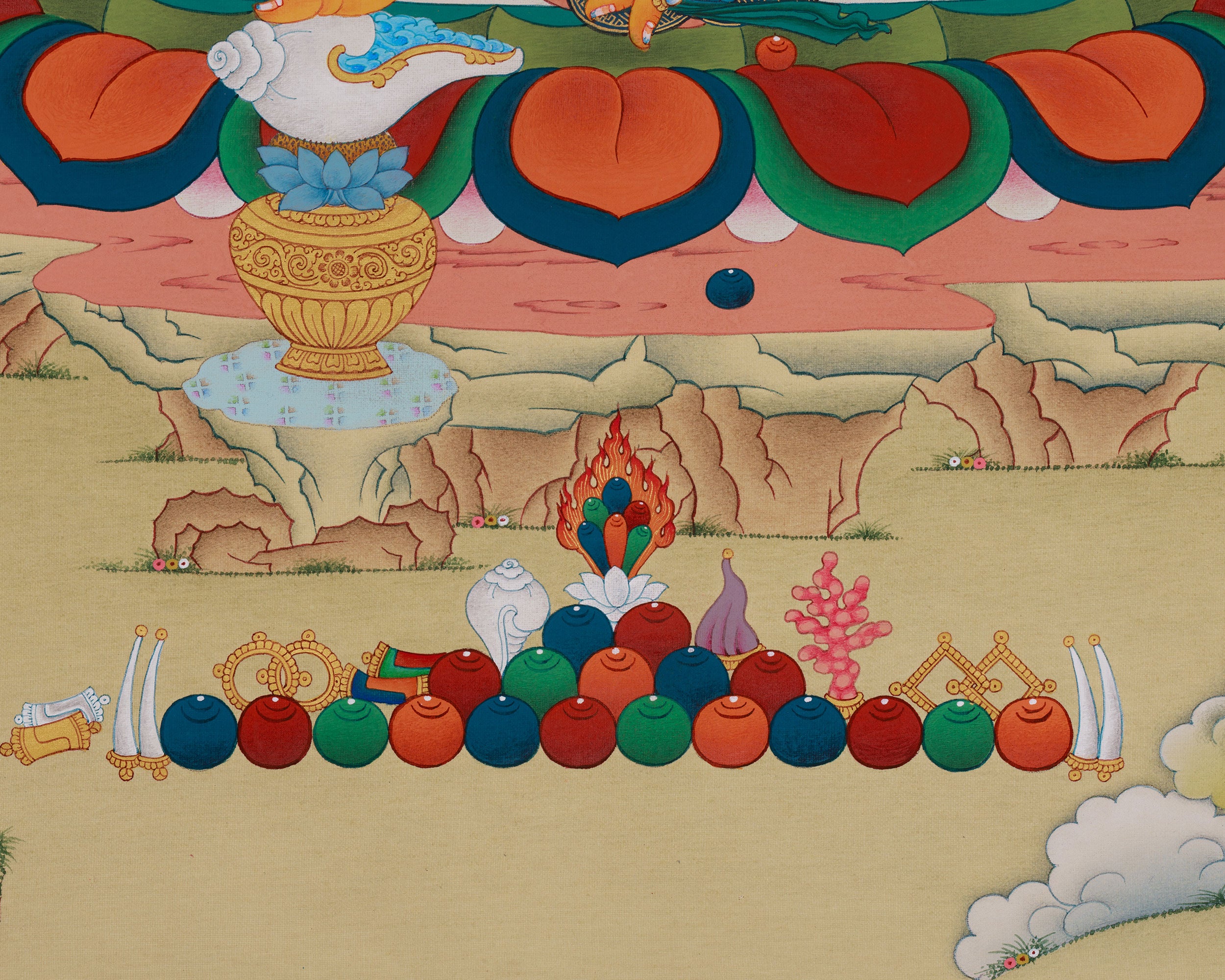 Himalayan Dzambhala Thangka | The Embodiment of Wealth | Wall Hanging