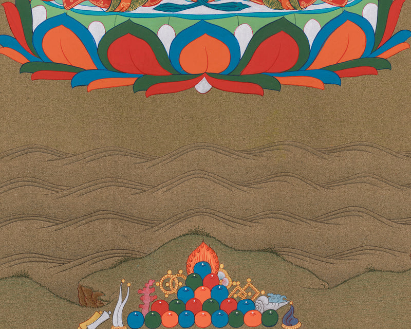 Compassion Buddha Thangka | Four-Armed Chenresig | Tibetan Spiritual Art