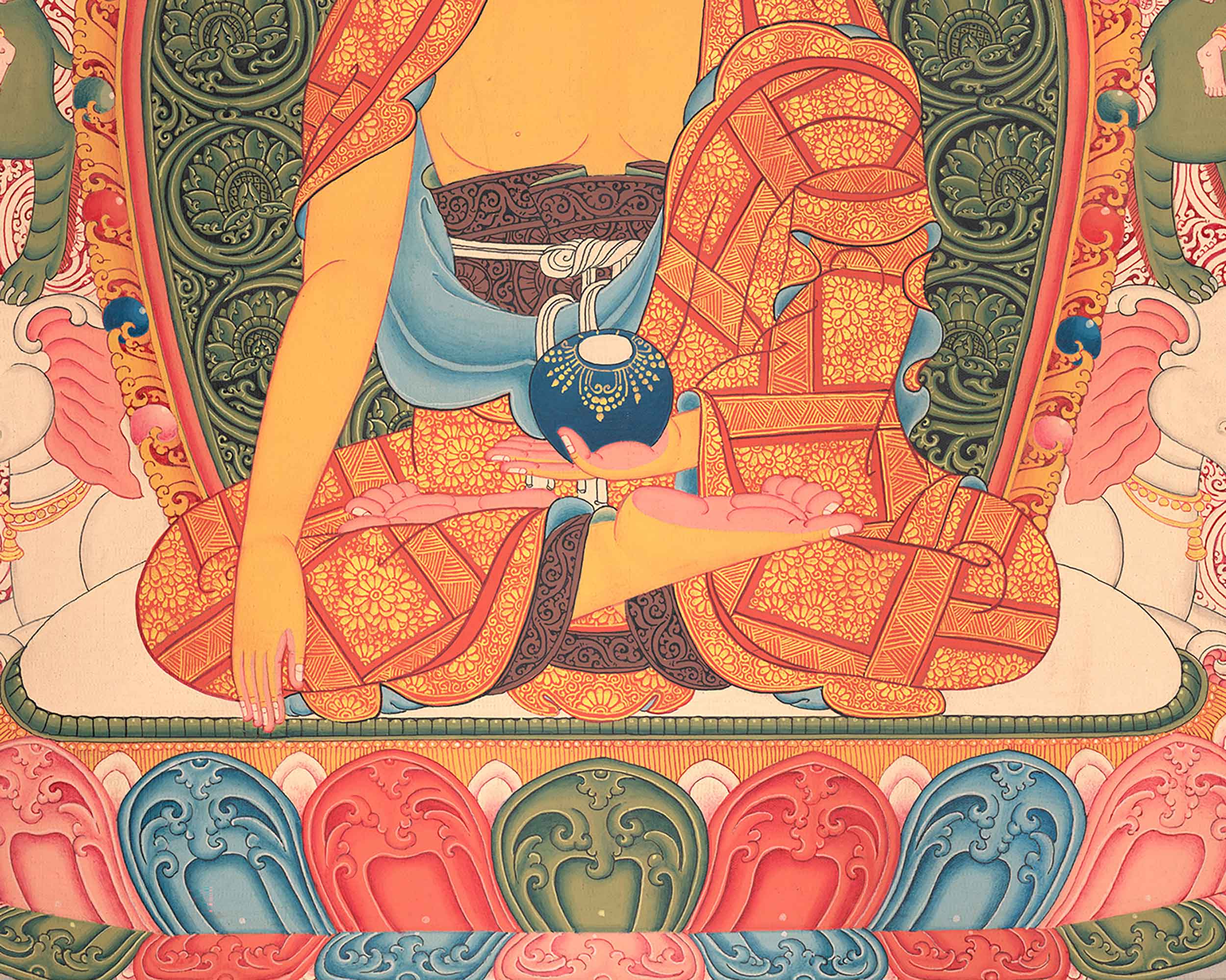 Shakyamuni Buddha and Mara Thangka Print on Canvas | The Path to Liberation | Print for Spiritual Resilience