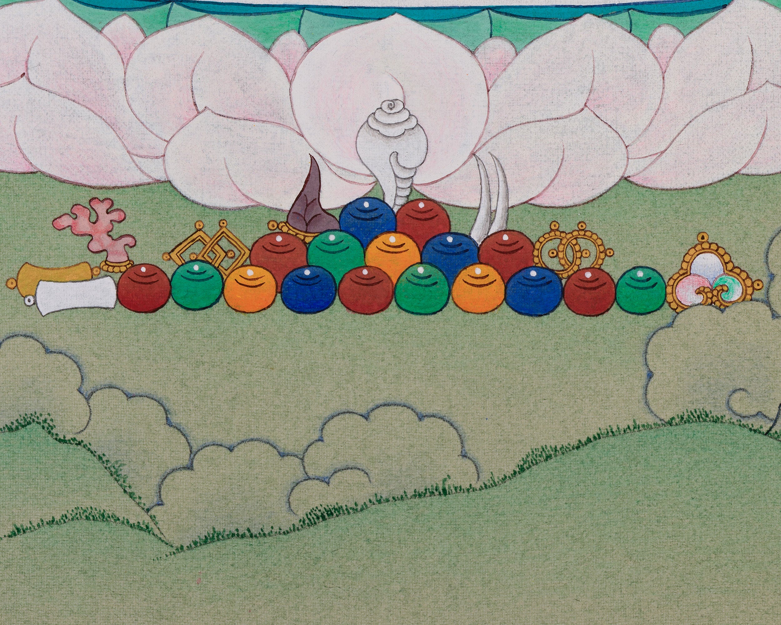 Hand-Painted Gautam Buddha Thangka | Featuring Rich Natural Stone Colors